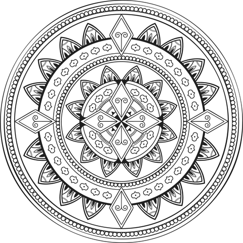 Ornamental Mandala Coloring Page